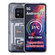   AGM X6 Phantom 5G ütés- és vízálló 8+128GB IP69K hőkamerás mobiltelefon, kártyafüggetlen, Dual Sim, áttetsző hátlappal, 6,78 inch