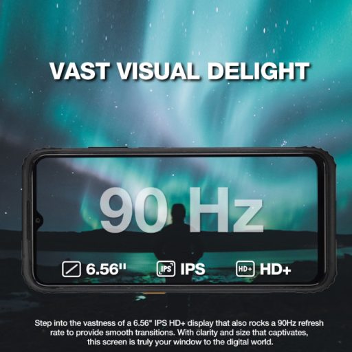 AGM H6 ütés- és vízálló 8+256GB IP68 érintős mobiltelefon, kártyafüggetlen, Dual Sim, fekete, 6,56 inch