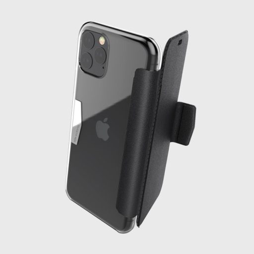 X-doria Engage Folio Apple iPhone 11 Pro oldalra nyíló mágneses bőrhatású tok átlátszó hátlappal