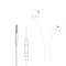 Utángyártott  fehér 3,5mm jack sztereo headset hangerőszabályzóval és hívásfogadó gombbal