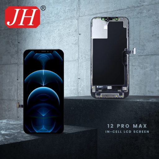 JH Apple iPhone 12 Pro Max 2020 (6.7) fekete LCD kijelző érintővel (FHD, removable IC)