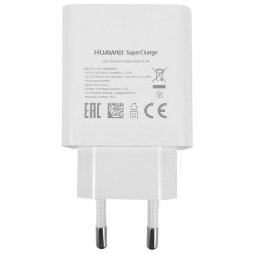 Huawei AP81 HW-050450E00 fehér gyári hálózati gyors töltőfej (SuperCharge) 5A 22,5W