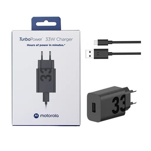 Bliszteres Motorola TurboPower (PG38C06448) fekete gyári hálózati töltő USB-C kábellel 3A 33W