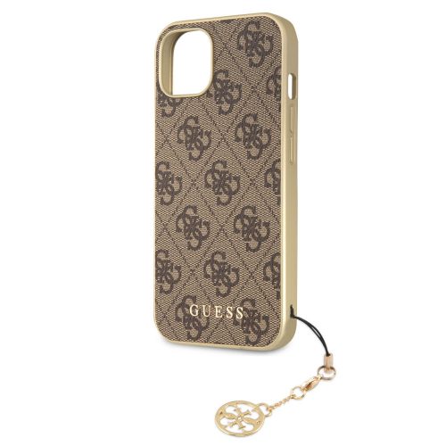 Guess Apple iPhone 13 (6.1) PU 4G Printed Stripe hátlapvédő tok barna (GUHCP13MGF4GBR)