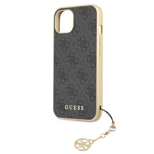 Guess Apple iPhone 13 (6.1) PU 4G Printed Stripe hátlapvédő tok szürke (GUHCP13MGF4GGR)