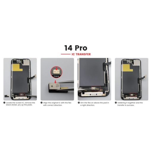 Apple iPhone 14 Pro (6.1) fekete LCD kijelző érintővel (removable IC)