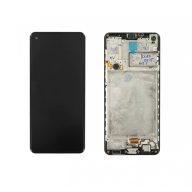  Samsung SM-A217F Galaxy A21s fekete LCD kijelző érintővel és kerettel