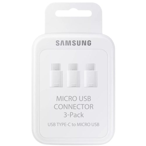 Bliszteres Samsung EE-GN930KWEGWW gyári Micro USB Type-c átalakító adapter fehér (3db/csomag)