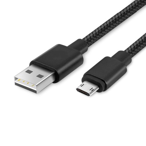 Astrum UD310 V2 1,2M USB - kétoldalas microUSB strapabíró high speed adatkábel fekete A53031-T