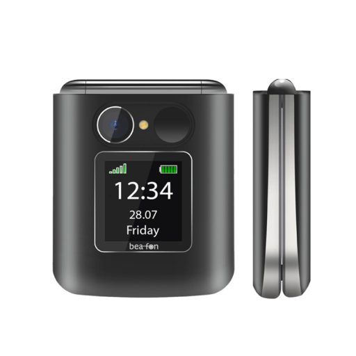 Beafon Fold 10 kártyafüggetlen kinyitható mobiltelefon SOS gombbal, dokkolóval, fekete