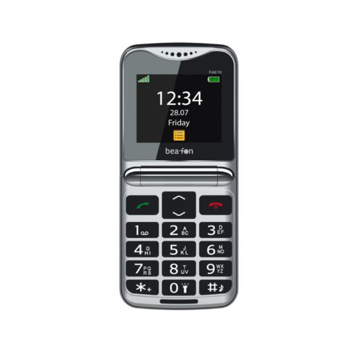 Beafon Fold 10 kártyafüggetlen kinyitható mobiltelefon SOS gombbal, dokkolóval, piros