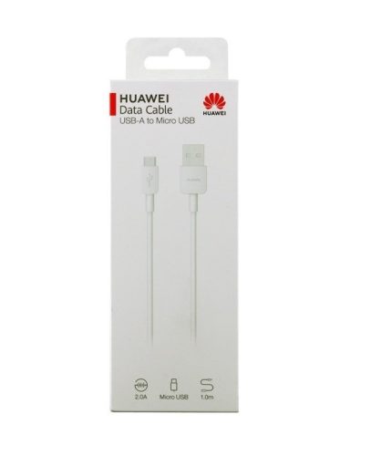 Bliszteres Huawei CP70 (C02450768A) gyári USB - MicroUSB fehér adatkábel 1m