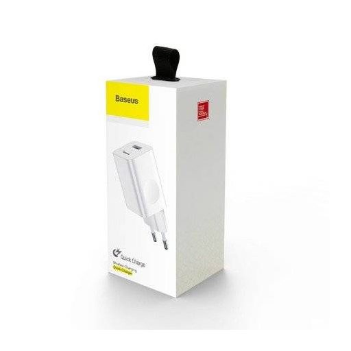 Baseus töltő gyorstöltő, USB, QC 3.0, 24 W (fehér)