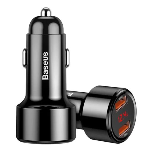 Baseus Magic 2x USB autós töltő, QC 3.0, 45W (fekete)