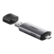   UGREEN USB + USB-C adapter SD + microSD kártyaolvasó (szürke)