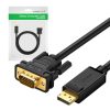 UGREEN DP105 DisplayPort-VGA kábel, FullHD, egyirányú, 1,5 m (fekete)