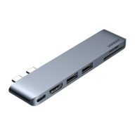   UGREEN CM380 6 az 1-ben  USB-C hub adapter, MacBook Air / Pro-hoz (szürke)