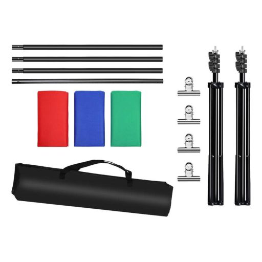 Puluz 2x3m fotóháttér szett/állvány + fotóháttér 3 db PKT5205