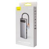 Baseus Metal Gleam Series 9 az 1-ben hub, USB-C - 3x USB 3.0 + HDMI + USB-C PD + Ethernet RJ45 + microSD / SD + VGA