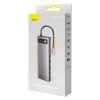 Baseus Metal Gleam Series 11 az 1-ben hub, USB-C - 3x USB 3.0 + 2x HDMI + USB-C PD + Ethernet RJ45 + microSD / SD + VGA + AUX