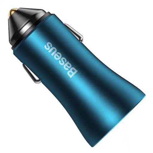 Baseus Golden Contactor Max autós töltő, 2x USB, 60W (kék)