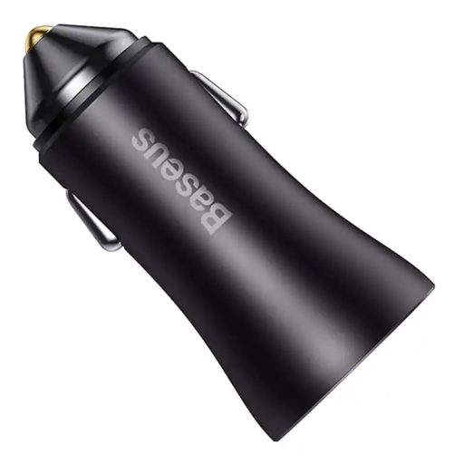 Baseus Golden Contactor Max autós töltő, 2x USB, 60W (szürke)