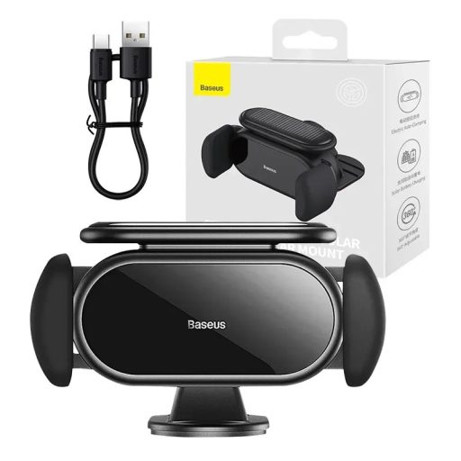 Baseus Steel Cannon Pro Elektromos autós telefontartó (fekete)