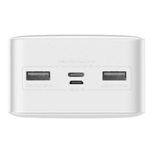 Baseus Bipow Powerbank, 30000mAh, 15W (fehér)
