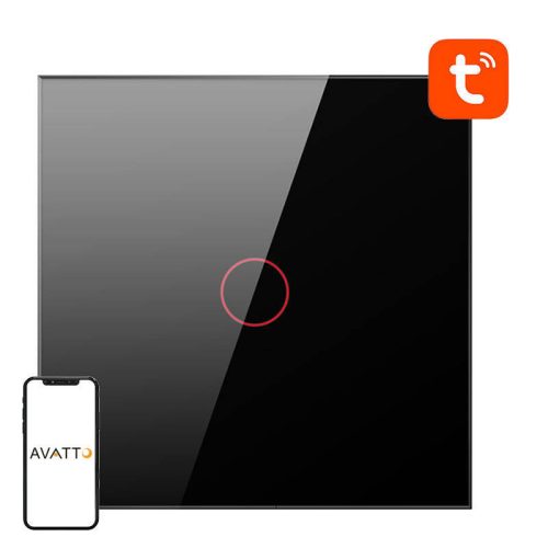 Smart Light Switch WiFi Avatto TS02-EU-B1 1 Way TUYA (black)