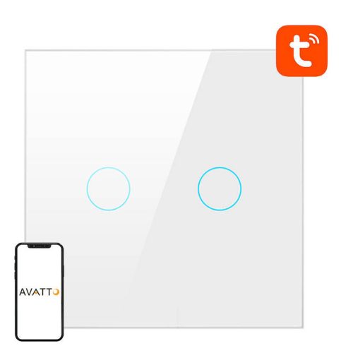 Smart Light Switch WiFi Avatto TS02-EU-W2 2 Way TUYA (white)