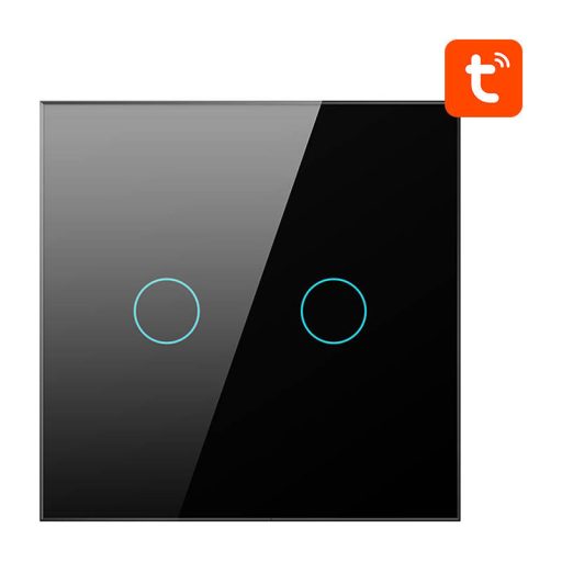 ZigBee Avatto ZTS02-EU-B2 érintőkapcsoló Dual TUYA (fekete)