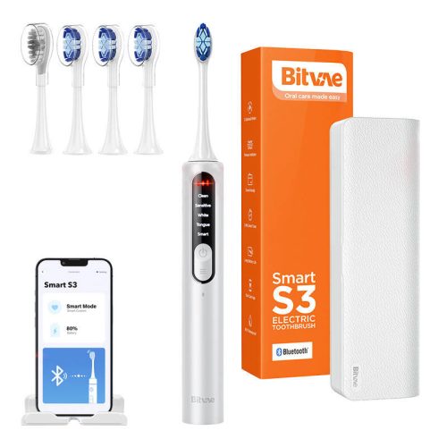 Sonic toothbrush with app, tips set and travel etui S3 (silver)