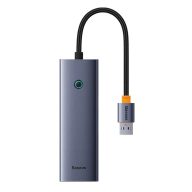   Baseus UltraJoy 4 az 1-ben Hub USB-A - USB 3.0 + RJ45 (űrszürke)