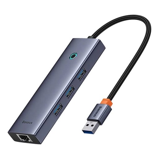 Baseus UltraJoy 4 az 1-ben Hub USB-A - USB 3.0 + RJ45 (űrszürke)