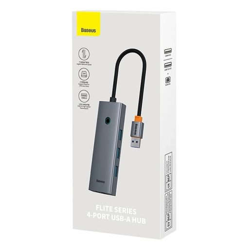 Baseus UltraJoy 4 az 1-ben Hub USB-A - USB 3.0 + RJ45 (űrszürke)