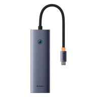   Baseus UltraJoy 6 az 1-ben USB-C Hub, HDMI4K@30Hz1+3xUSB 3.0+PD+RJ45 (szürke)