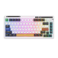   Royal Kludge KZZI K75 pro RGB vezeték nélküli mechanikus billentyűzet, Moment Switch (fekete és fehér) (QWERTY)