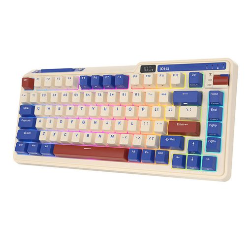 Royal Kludge KZZI K75 pro RGB vezeték nélküli mechanikus billentyűzet, Moment Switch (retro-kék) (QWERTY)
