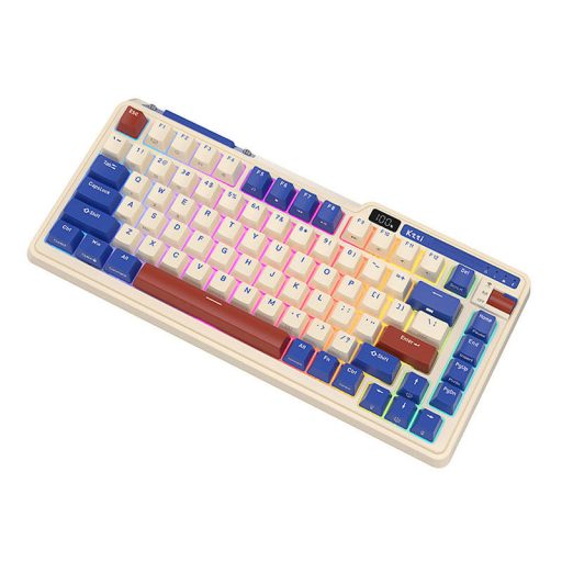 Royal Kludge KZZI K75 pro RGB vezeték nélküli mechanikus billentyűzet, Moment Switch (retro-kék) (QWERTY)