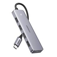   UGREEN 4 az 1-ben hub adapter USB-C - 4x USB 3.0 + USB-C (szürke)
