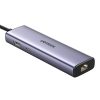 UGREEN 6 az 1-ben multifunkciós adapter USB-C - 3x USB A 3.0, HDMI, RJ45, PD