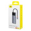 Baseus Metal Gleam II Series, Hub 10 az 1-ben, USB-C - 1xHDMI, USB-A (10Gbps), USB-C, 2xUSB-A, Ethernet RJ45, SD/TF kártya, mini-jack 3,5mm, USB-C(PD)