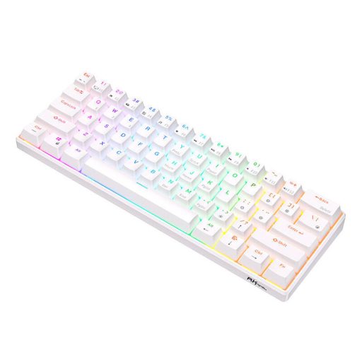 Royal Kludge RK61 RGB mechanikus billentyűzet, piros kapcsoló (fehér) (QWERTY)