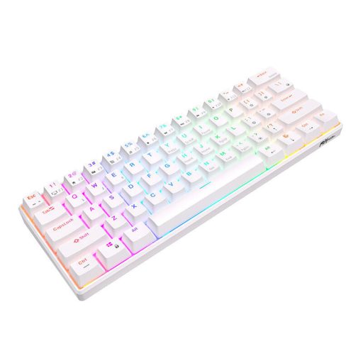 Royal Kludge RK61 RGB mechanikus billentyűzet, piros kapcsoló (fehér) (QWERTY)
