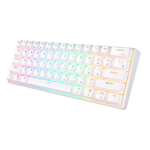 Royal Kludge RK61 RGB mechanikus billentyűzet, piros kapcsoló (fehér) (QWERTY)