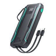   Powerbank Joyroom JR-L017 10000mAh, 22.5W, Lightning + USB-C kábellel (fekete)