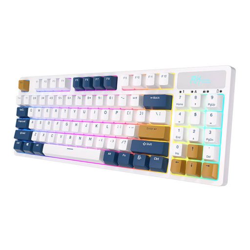 Vezeték nélküli mechanikus billentyűzet Royal Kludge RK89 RGB, Lemon kapcsoló (fehér) (QWERTY)