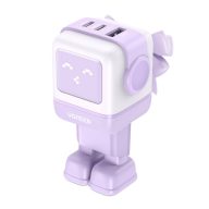   UGREEN Nexode RG (Robot GaN) hálózati töltő, USB + 2x USB-C, 65W (lila)