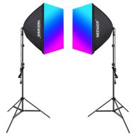   Neewer NK800 készlet két softbox + izzók RGB 24W 2700-6500K + állványok + pajzsok