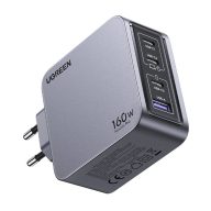   UGREEN Nexode Pro fali töltő, 160W, GaN, USB + 3x USB-C (szürke)